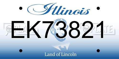 EK73821 Illinois License Plate
