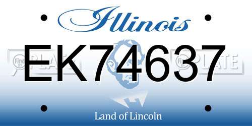 EK74637 Illinois License Plate