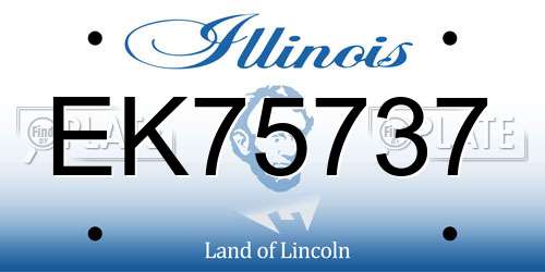 EK75737 Illinois License Plate