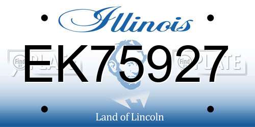 EK75927 Illinois License Plate