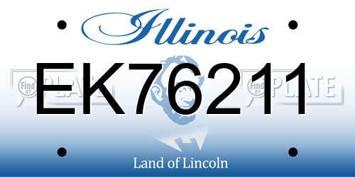EK76211 Illinois License Plate