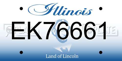 EK76661 Illinois License Plate
