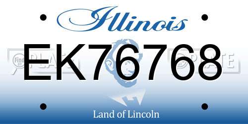 EK76768 Illinois License Plate