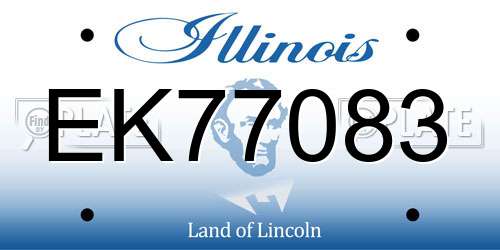 EK77083 Illinois License Plate