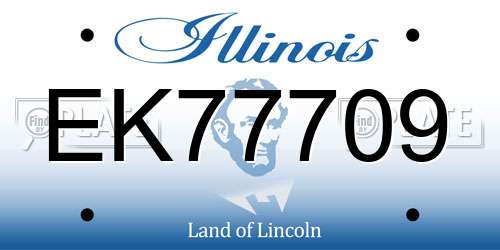EK77709 Illinois License Plate