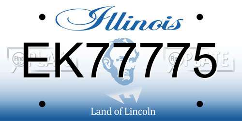 EK77775 Illinois License Plate