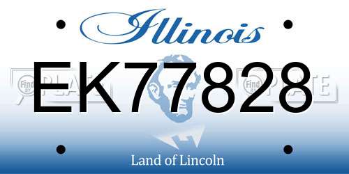 EK77828 Illinois License Plate