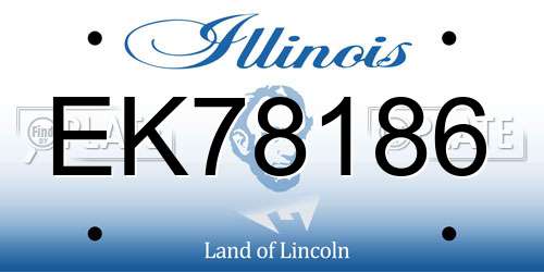 EK78186 Illinois License Plate