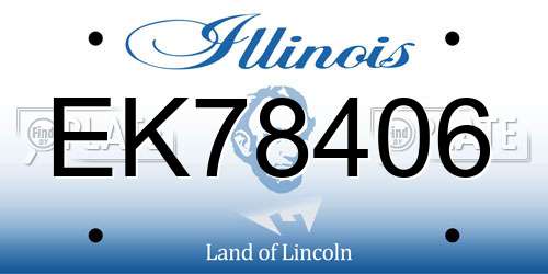 EK78406 Illinois License Plate