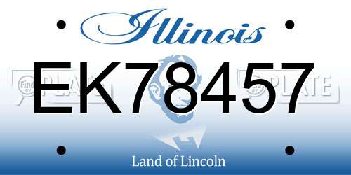 EK78457 Illinois License Plate