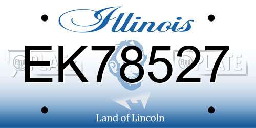 EK78527 Illinois License Plate