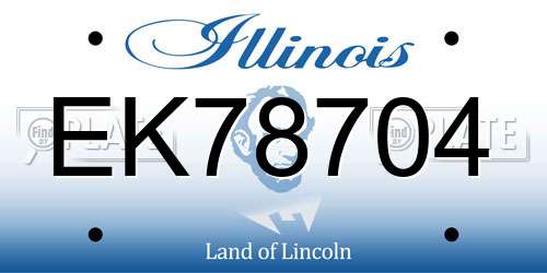 EK78704 Illinois License Plate