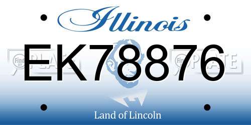 EK78876 Illinois License Plate