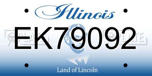 EK79092 Illinois License Plate