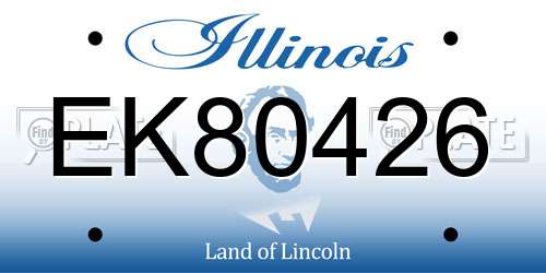 EK80426 Illinois License Plate