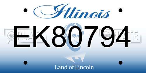 EK80794 Illinois License Plate
