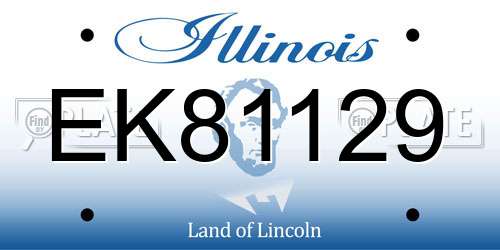 EK81129 Illinois License Plate