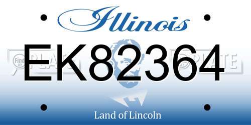 EK82364 Illinois License Plate