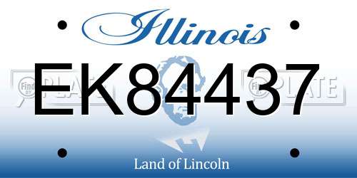 EK84437 Illinois License Plate