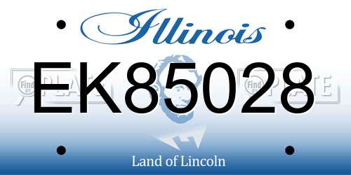 EK85028 Illinois License Plate