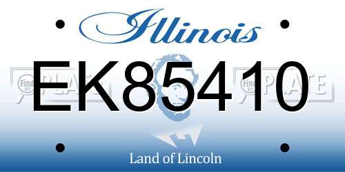 EK85410 Illinois License Plate