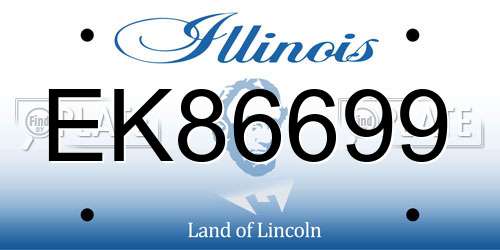EK86699 Illinois License Plate