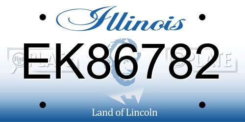 EK86782 Illinois License Plate