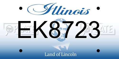 EK8723 Illinois License Plate