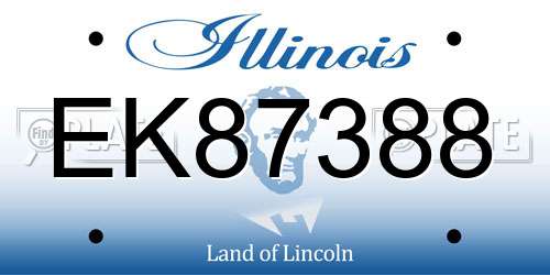 EK87388 Illinois License Plate