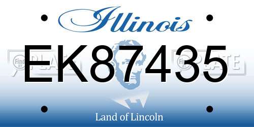 EK87435 Illinois License Plate