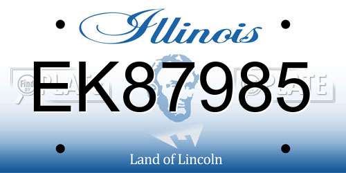 EK87985 Illinois License Plate