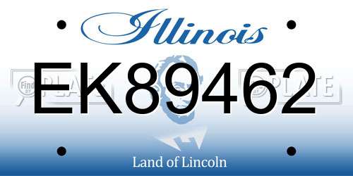 EK89462 Illinois License Plate