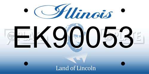 EK90053 Illinois License Plate
