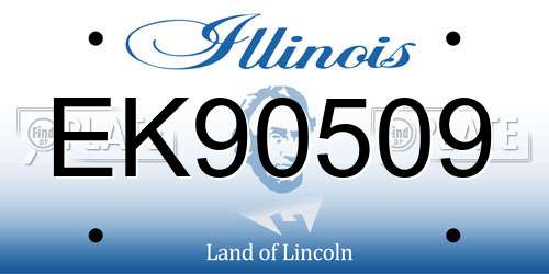 EK90509 Illinois License Plate