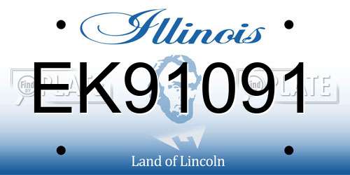 EK91091 Illinois License Plate