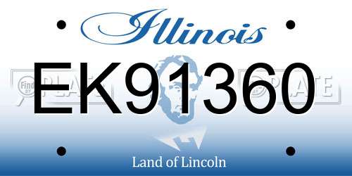 EK91360 Illinois License Plate
