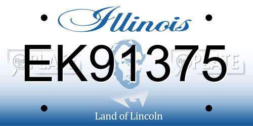 EK91375 Illinois License Plate
