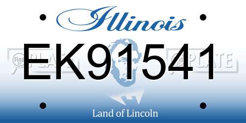 EK91541 Illinois License Plate