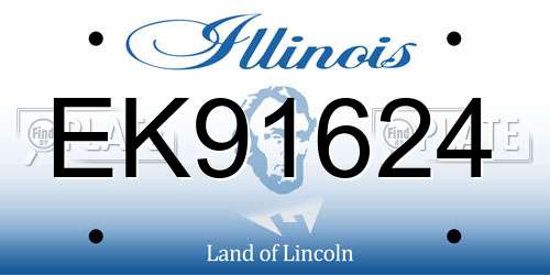 EK91624 Illinois License Plate