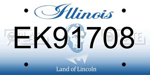 EK91708 Illinois License Plate