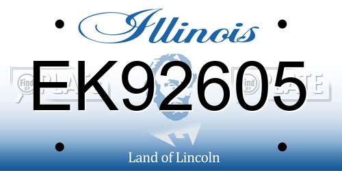 EK92605 Illinois License Plate