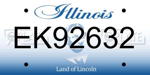 EK92632 Illinois License Plate