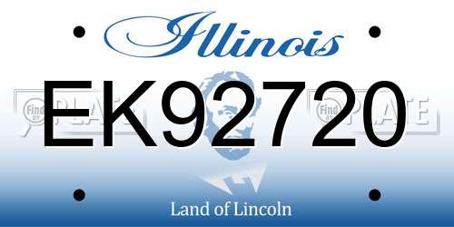 EK92720 Illinois License Plate