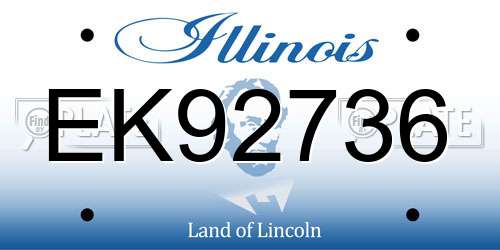 EK92736 Illinois License Plate