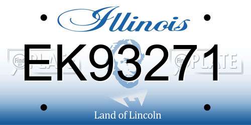 EK93271 Illinois License Plate