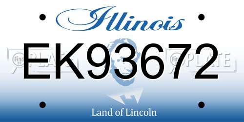 EK93672 Illinois License Plate