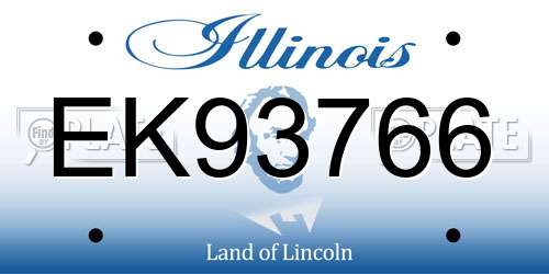 EK93766 Illinois License Plate