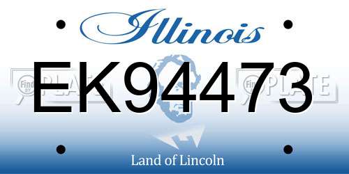EK94473 Illinois License Plate