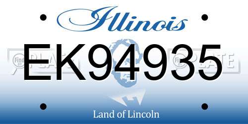 EK94935 Illinois License Plate