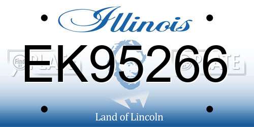 EK95266 Illinois License Plate